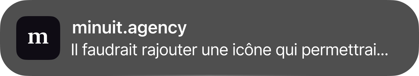 Notification de progression