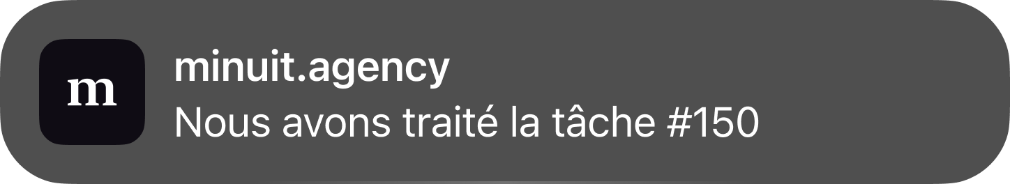 Notification de suivi